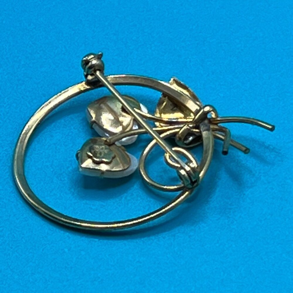 Vintage Creed Brooch Mother of Pearl 1/20 12 KT GF Abalone Gold Tone Pin - Picture 9 of 11